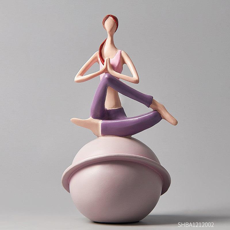 Cute Girl Yoga Creative Living Room Small Ornaments Bedroom Room Layout Furnishings Living Room Wine Cabinet Home Decorations