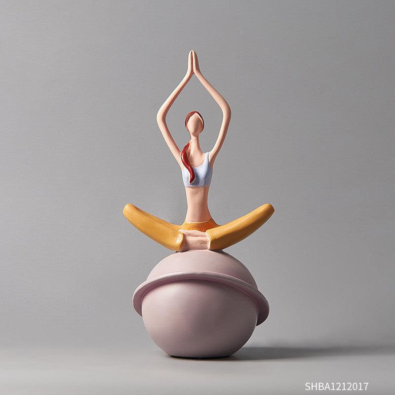 Cute Girl Yoga Creative Living Room Small Ornaments Bedroom Room Layout Furnishings Living Room Wine Cabinet Home Decorations