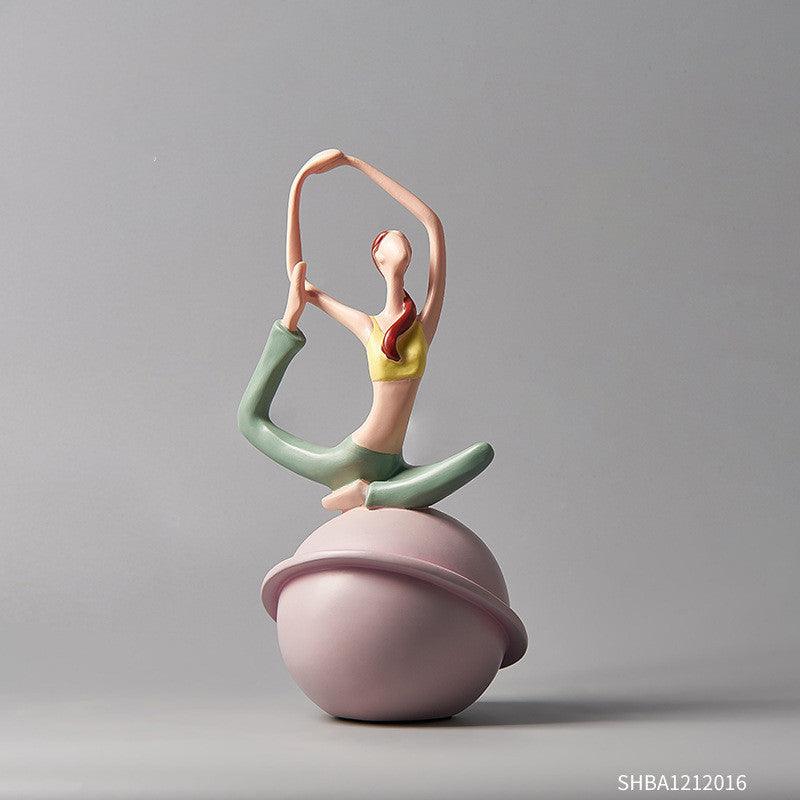 Cute Girl Yoga Creative Living Room Small Ornaments Bedroom Room Layout Furnishings Living Room Wine Cabinet Home Decorations