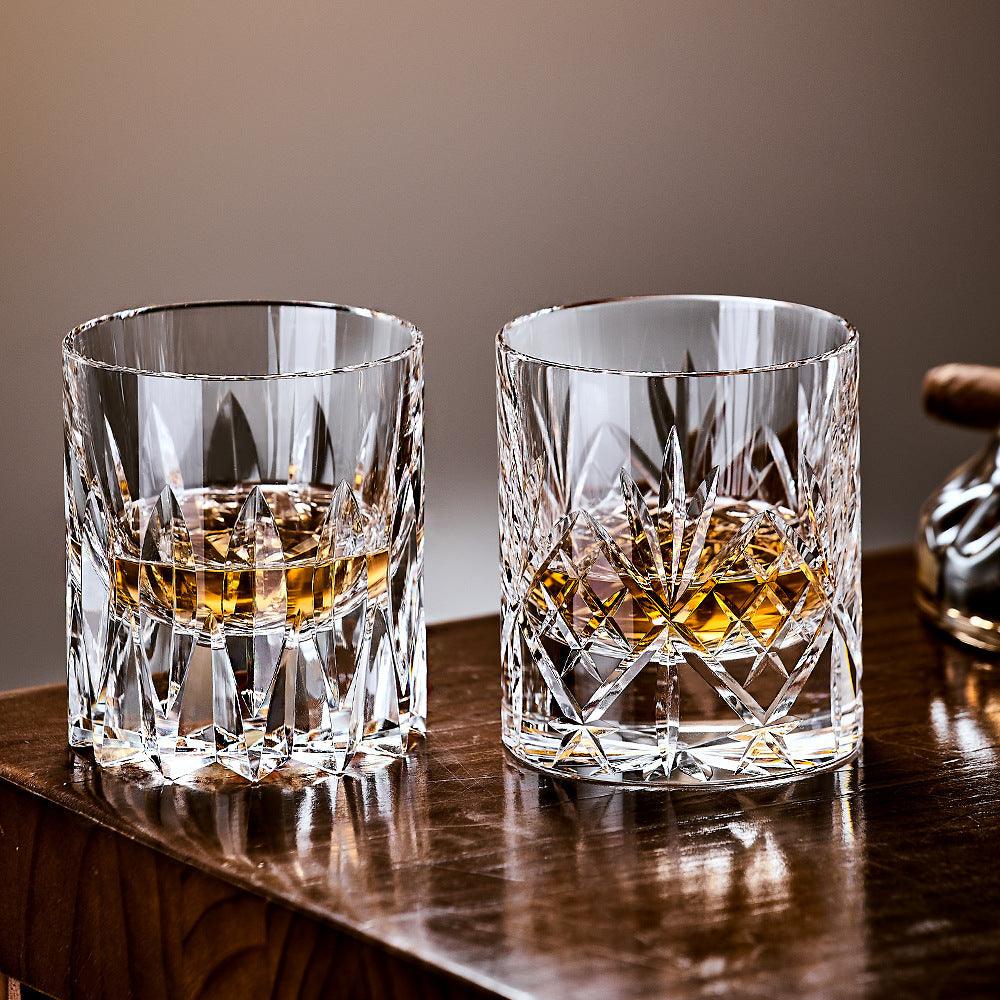 Hand Carved Whiskey Crystal Glasses